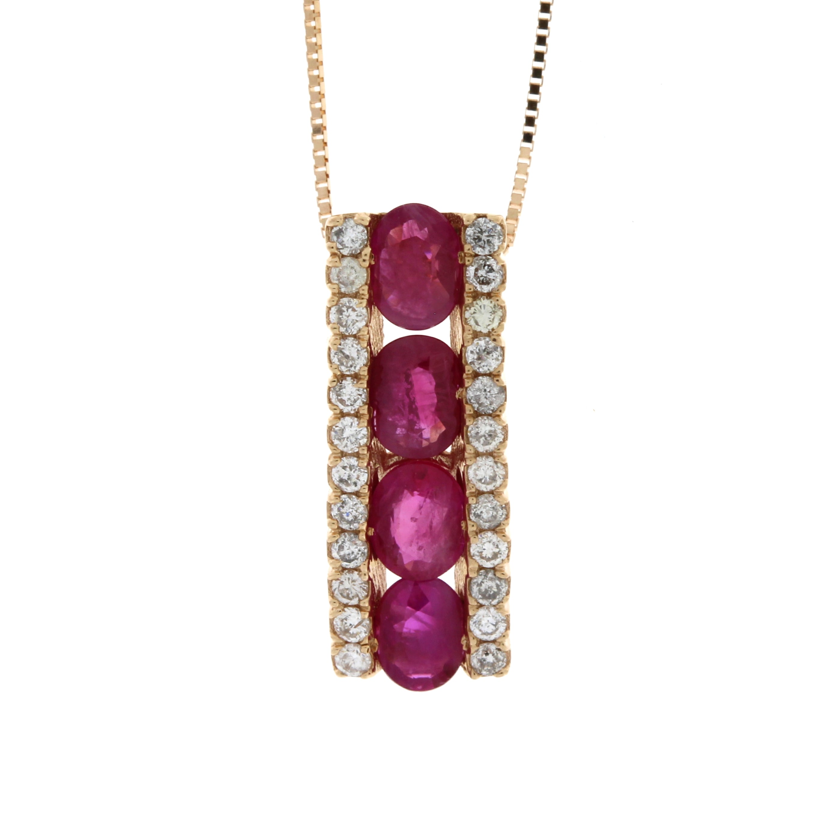 1.39ct Ruby Diamond Fashion Pendants 14KT Rose Gold