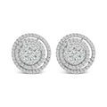 14K Gold 1 3/8 Cttw Diamond Cluster and Double Halo Stud Earring (G-H Color, SI1-SI2 Clarity)