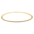 14K Yellow Gold 1/3 Cttw Diamond Half Eternity Bangle Bracelet (I-J Color, I2-I3 Clarity) - 7.75" Inches