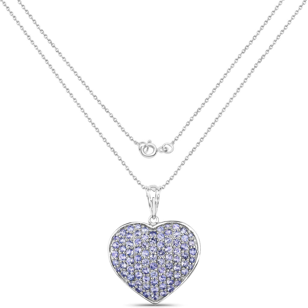 4.86 Carat Genuine Tanzanite .925 Sterling Silver Pendant