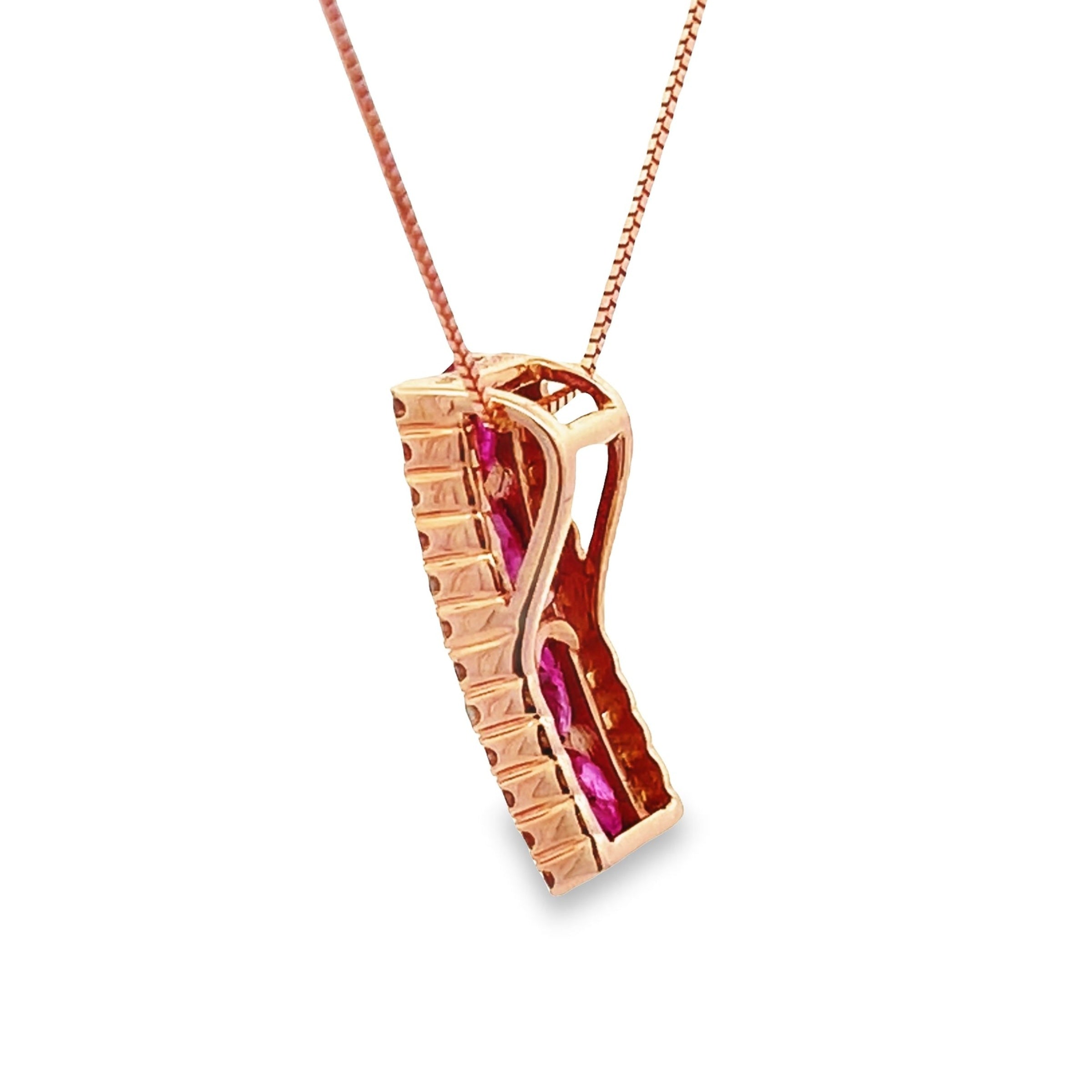1.39ct Ruby Diamond Fashion Pendants 14KT Rose Gold