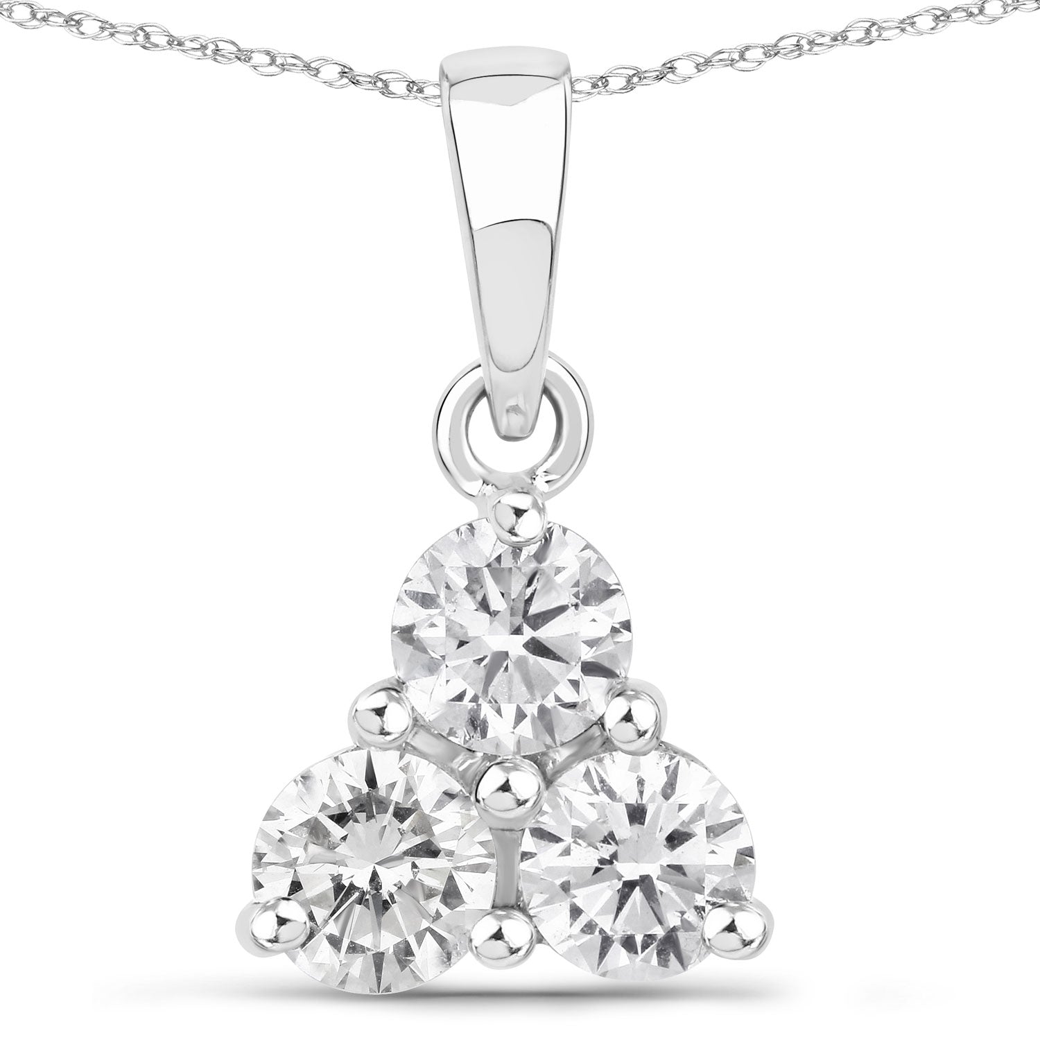 0.75 Carat Genuine Lab Grown Diamond 14K White Gold Pendant