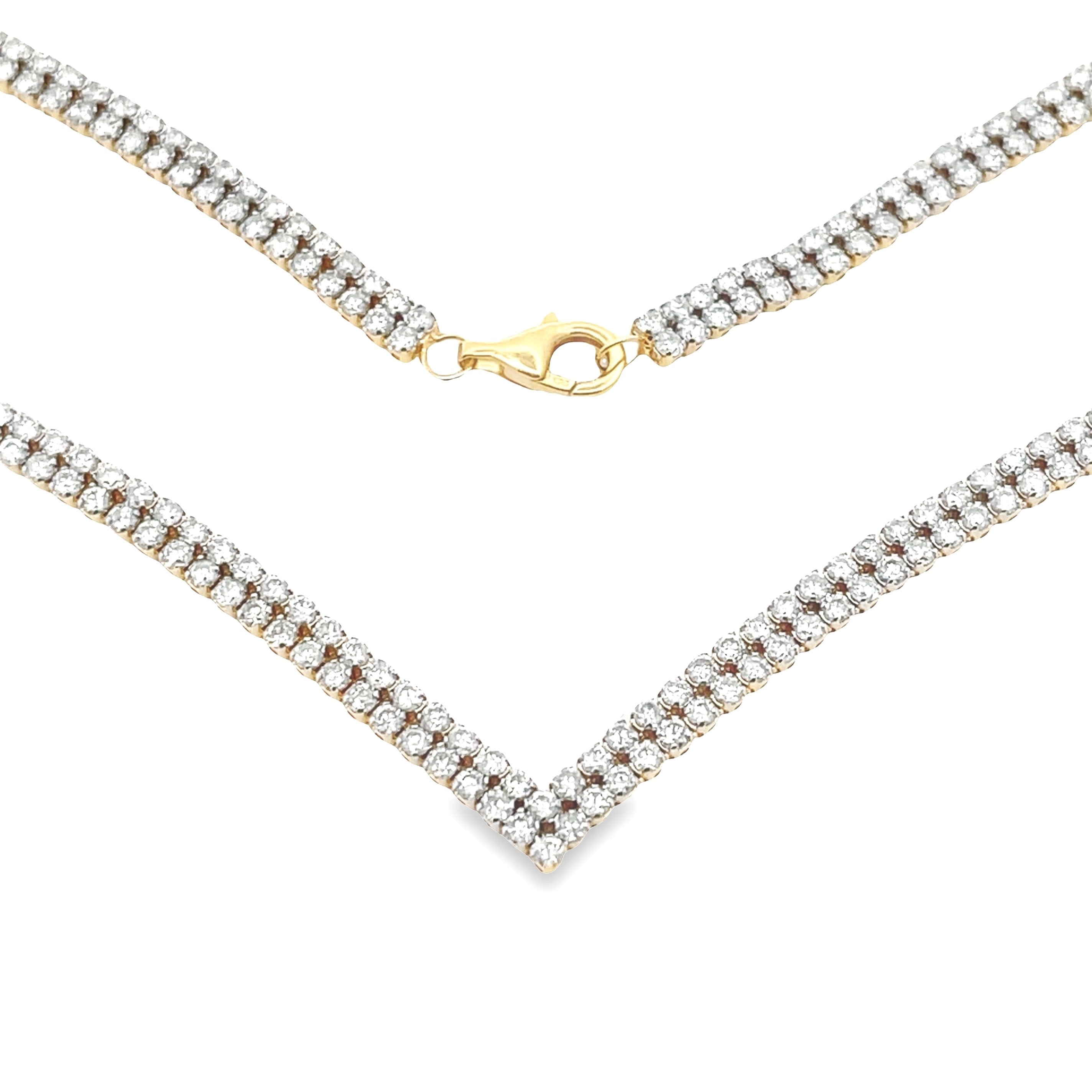 7.00ct Diamond Tennis Necklace 14KT Yellow Gold