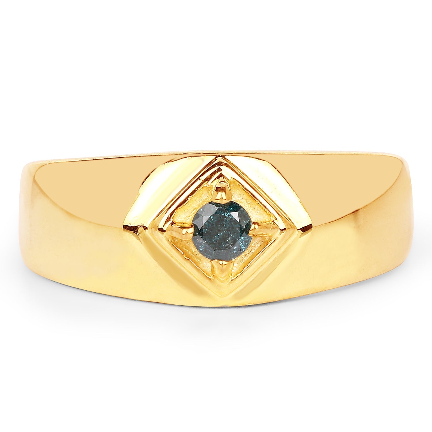 0.12 Carat Genuine Blue Diamond .925 Sterling Silver Ring
