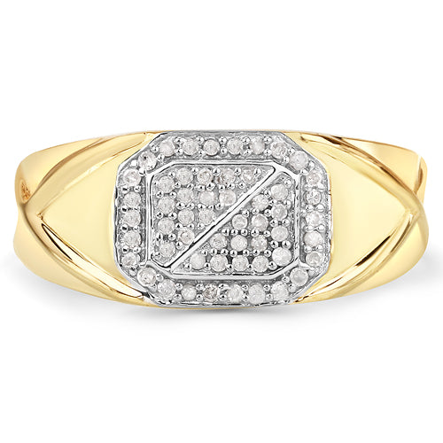 0.24 Carat Genuine White Diamond .925 Sterling Silver Ring