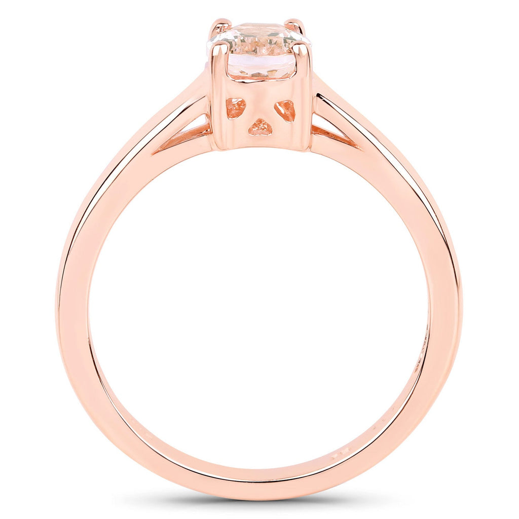 0.70 Carat Genuine Morganite .925 Sterling Silver Ring