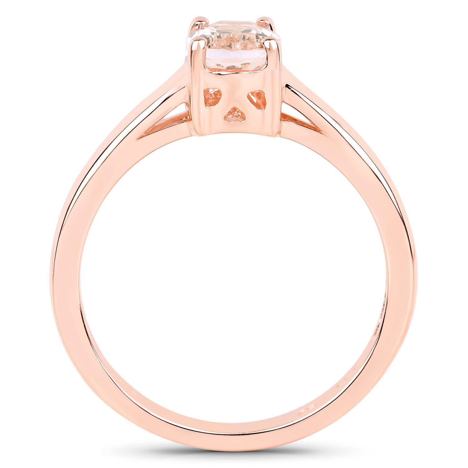 0.70 Carat Genuine Morganite .925 Sterling Silver Ring