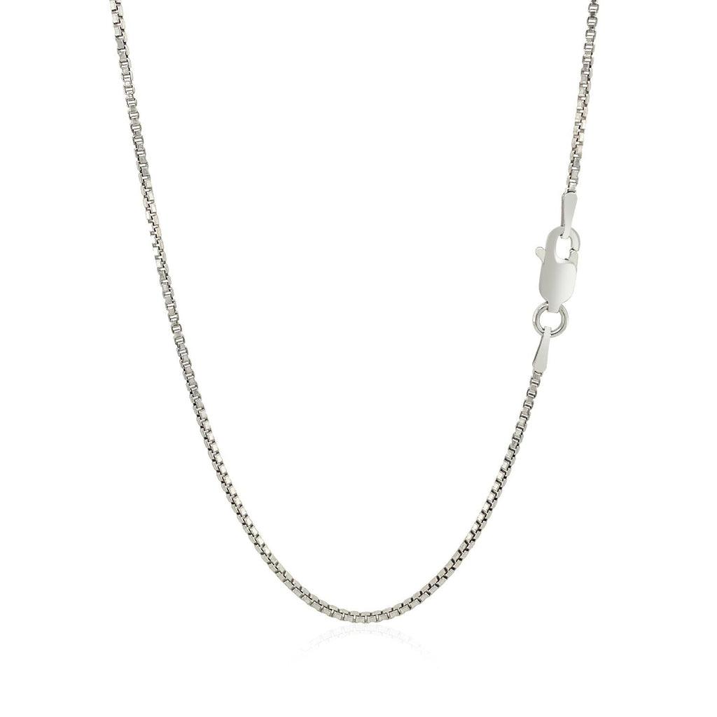 Sterling Silver Rhodium Plated Box Chain 1.3mm