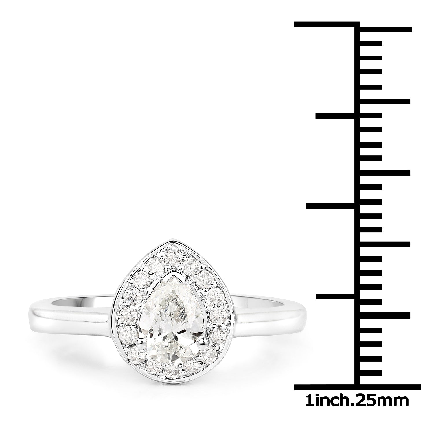 14K White Gold 0.64 Carat Genuine White Diamond Ring