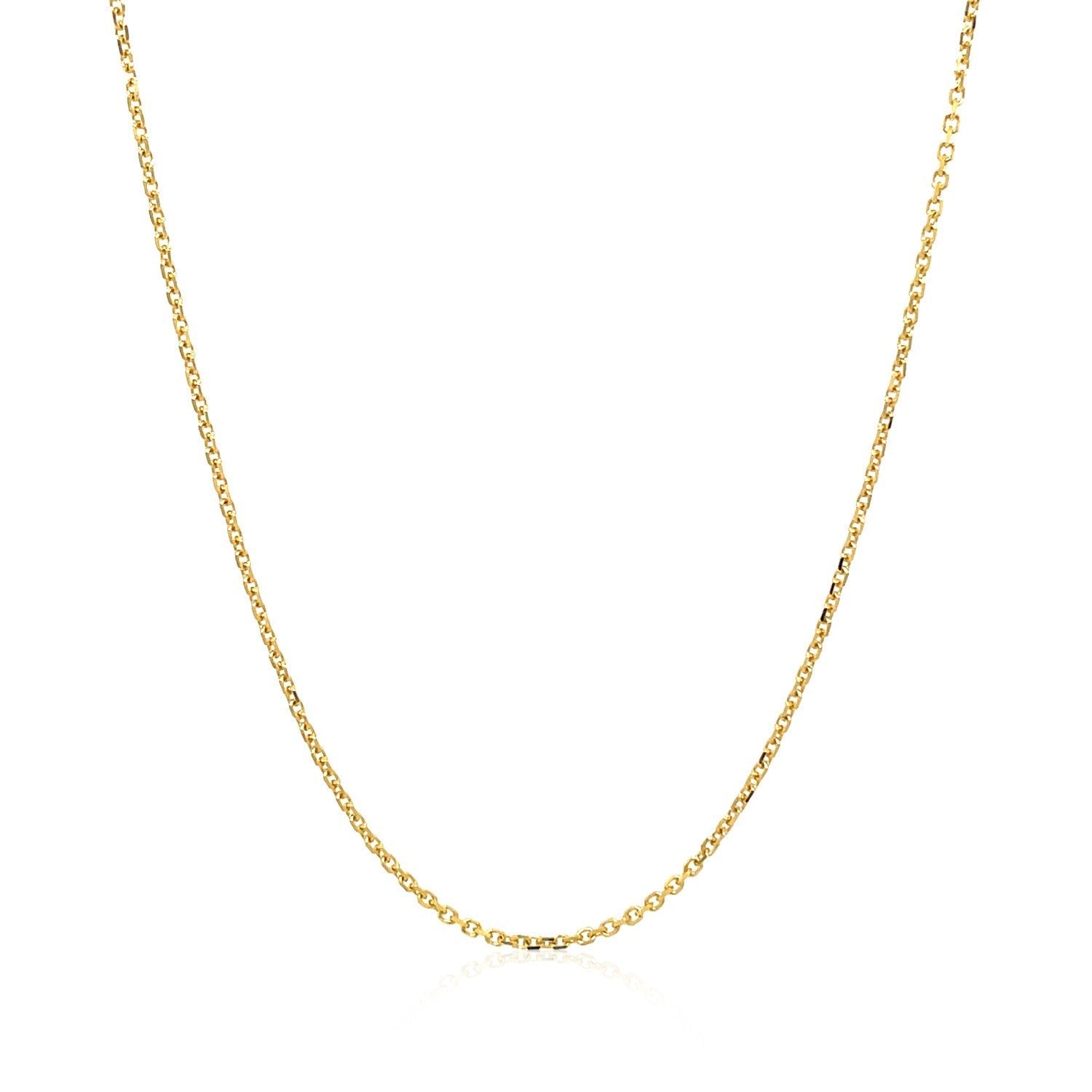 14k Yellow Gold Diamond Cut Cable Link Chain 1.1mm