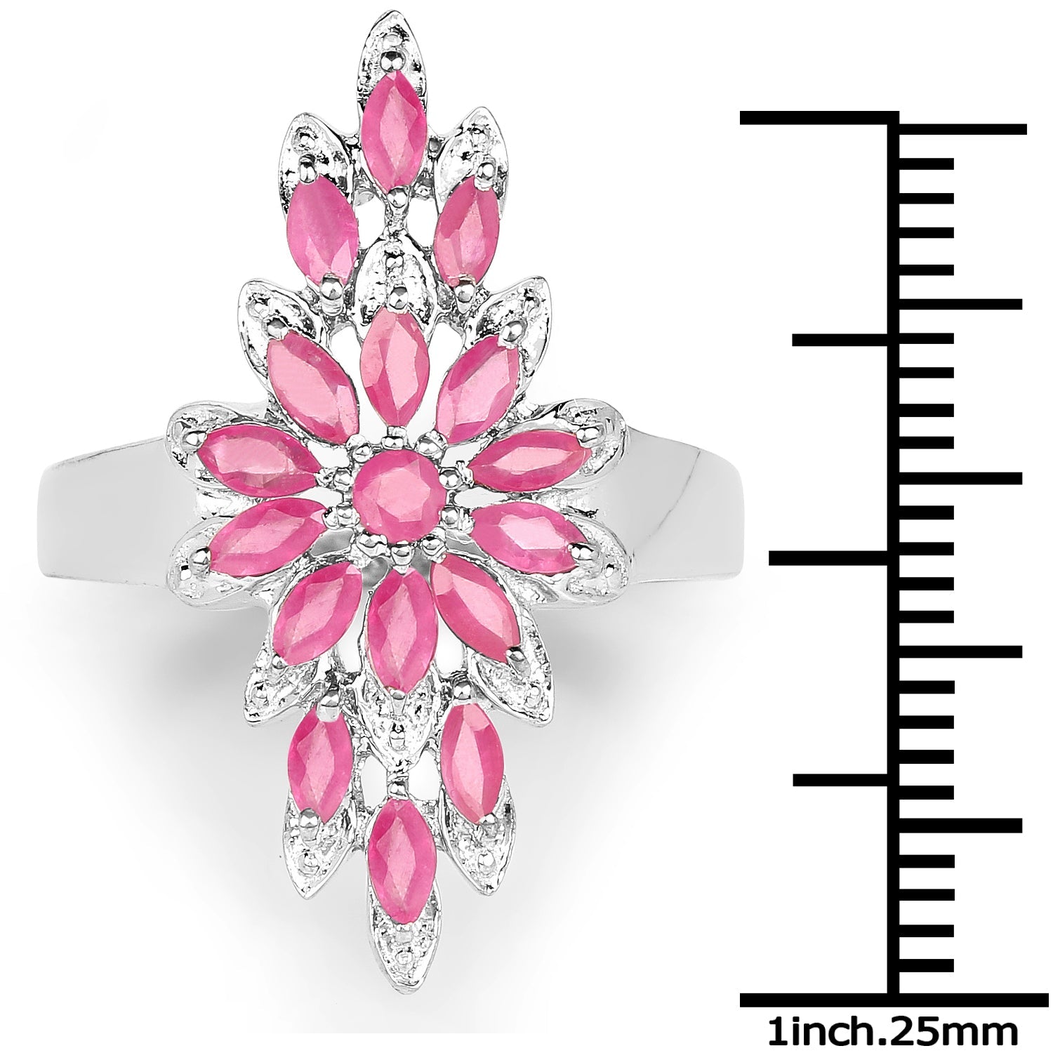 2.04 Carat Genuine Ruby .925 Sterling Silver Ring