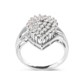10K White Gold 1/2 Cttw Diamond Pear Shaped Cluster Ring (H-I Color, I1-I2 Clarity) - Ring Size 7