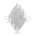 .925 Sterling Silver Â¾ Cttw Round and Baguette Cut Diamond Stair-Stepped Cluster Waterfall Cocktail Ring (I-J Color, I2-I3 Clarity) - Size 6