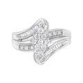 10K White Gold 1/2 cttw Diamond Cluster Ring (H-I Clarity, I2-I3 Color) - Size 6
