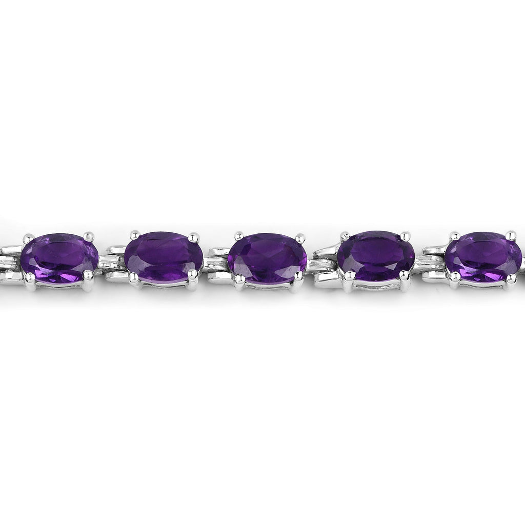 7.98 Carat Genuine Amethyst .925 Sterling Silver Bracelet