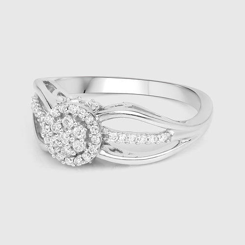 0.25 Carat Genuine White Diamond 14K White Gold Ring (E-F Color, SI Clarity)