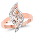 0.29 Carat Genuine White Diamond 14K Rose Gold Ring (E-F Color, SI1-SI2 Clarity)