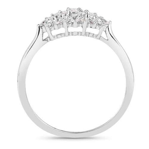 0.37 Carat Genuine White Diamond 14K White Gold Ring (E-F Color, VS-SI Clarity)