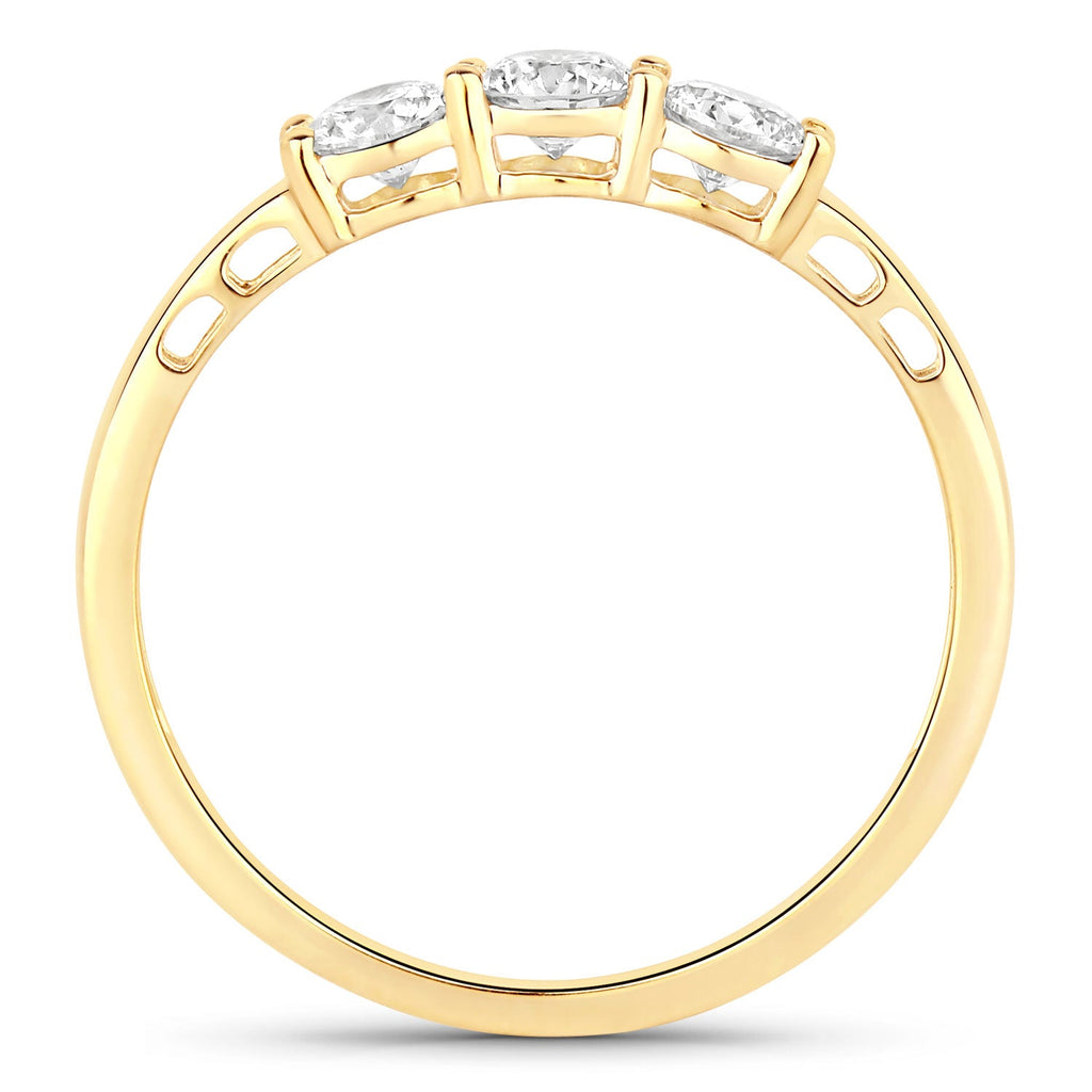 0.51 Carat Genuine Lab Grown Diamond 14K Yellow Gold Ring