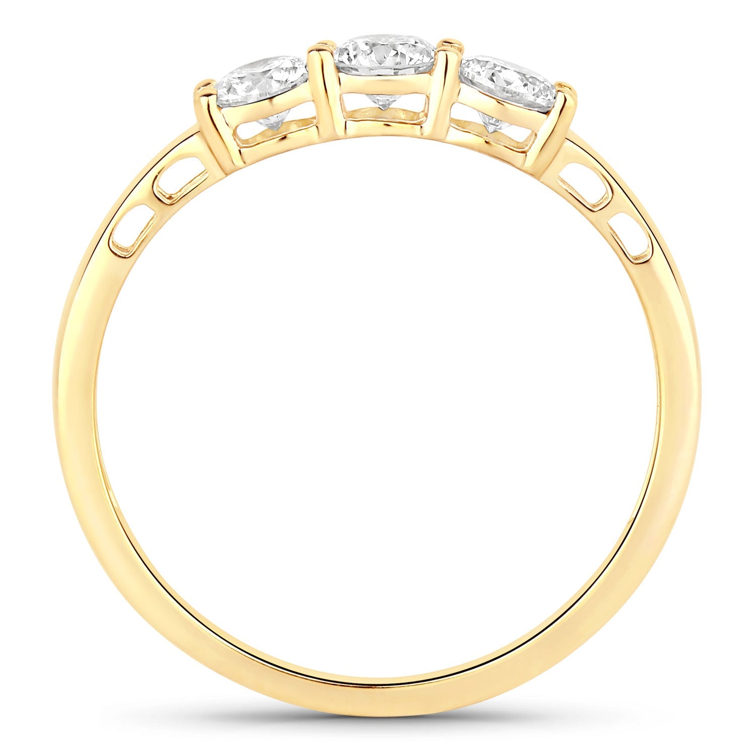0.51 Carat Genuine Lab Grown Diamond 14K Yellow Gold Ring