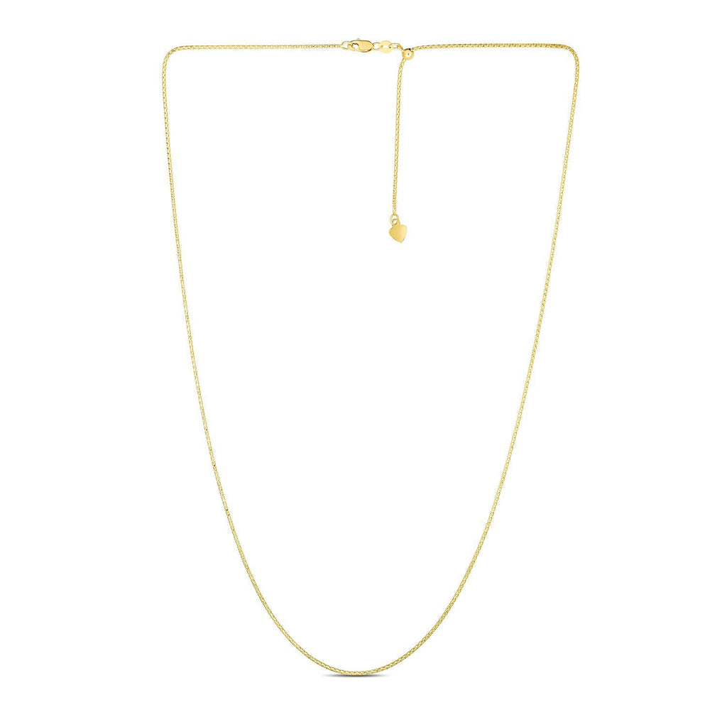 14k Yellow Gold Adjustable Popcorn Chain 1.3mm