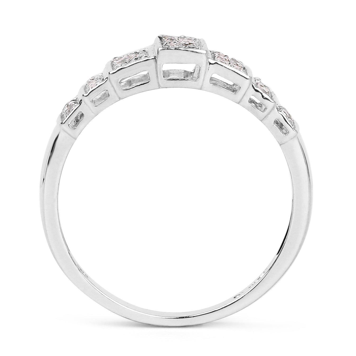 14K White Gold Plated 0.26 Carat Genuine White Diamond .925 Sterling Silver Ring