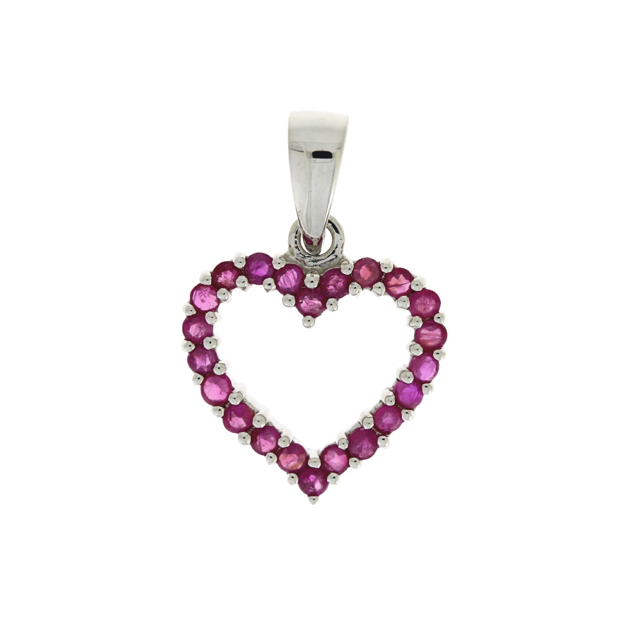 .37ct Ruby Heart Love Pendant 10KT White Gold