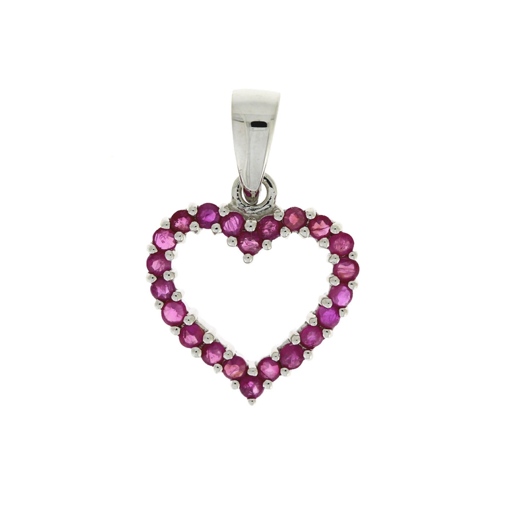 .37ct Ruby Heart Love Pendant 10KT White Gold