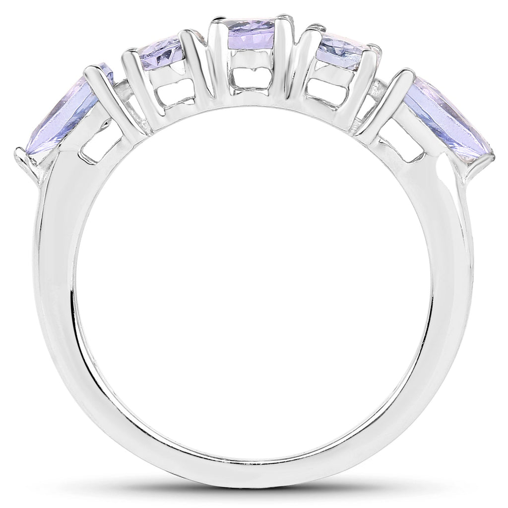 2.33 Carat Genuine Tanzanite .925 Sterling Silver Ring