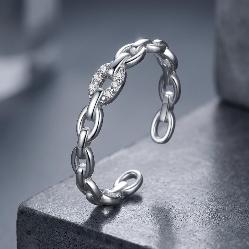 925 Sterling Silver 0.3cm Width CZ Pavé Setting Rings
