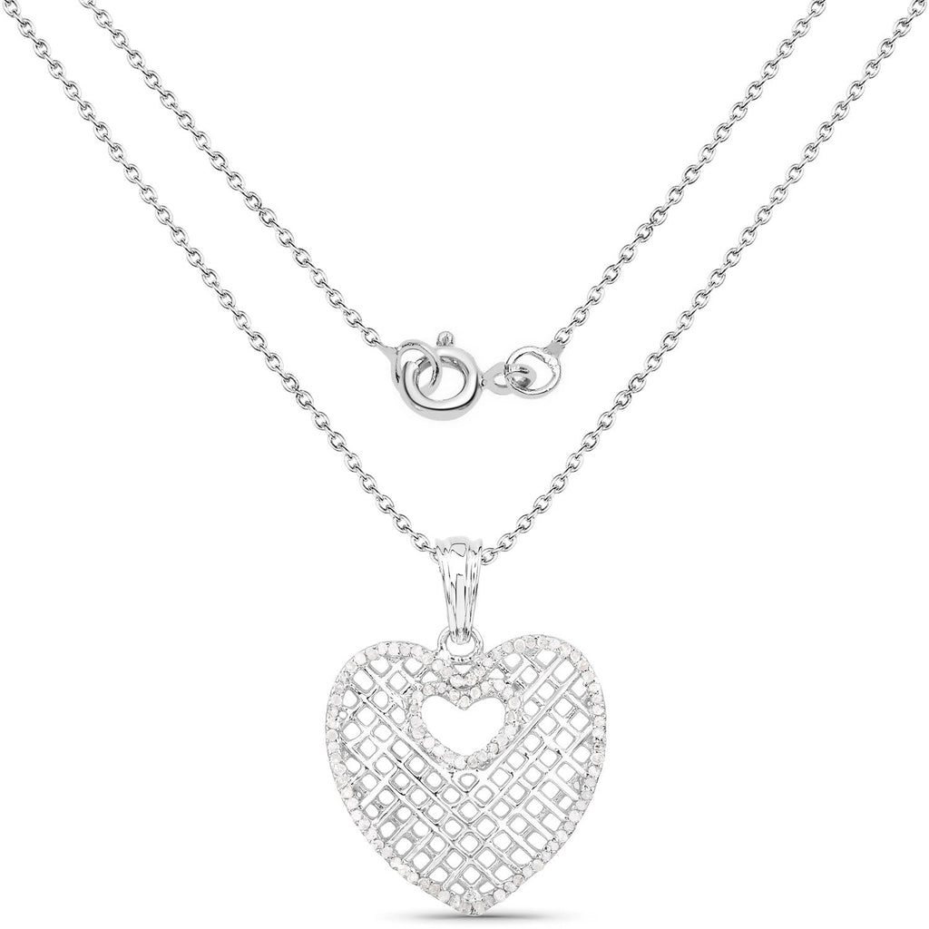 0.52 Carat Genuine White Diamond .925 Sterling Silver Pendant