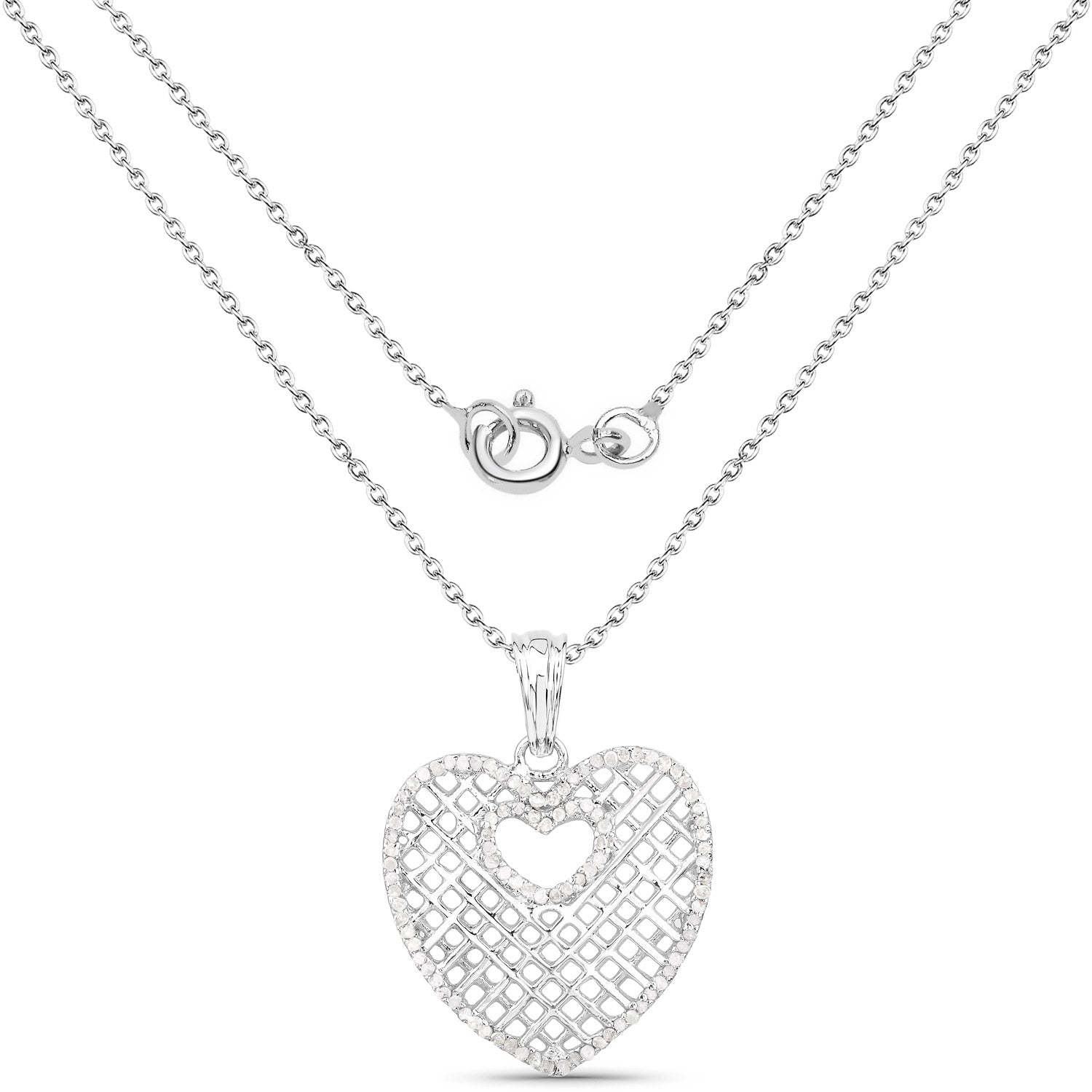 0.52 Carat Genuine White Diamond .925 Sterling Silver Pendant