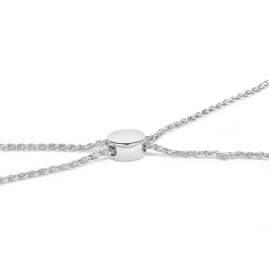 .925 Sterling Silver 1.0 Cttw Diamond X Link Bolo Bracelet