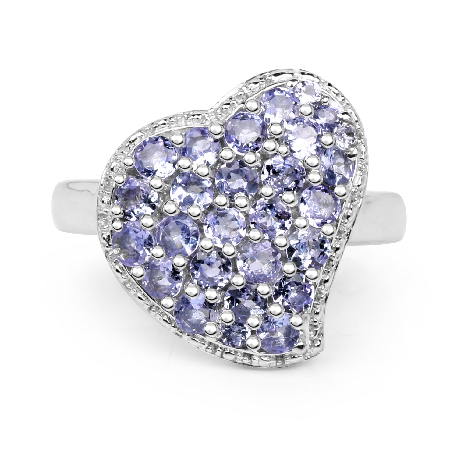 1.63 Carat Genuine Tanzanite .925 Sterling Silver Ring