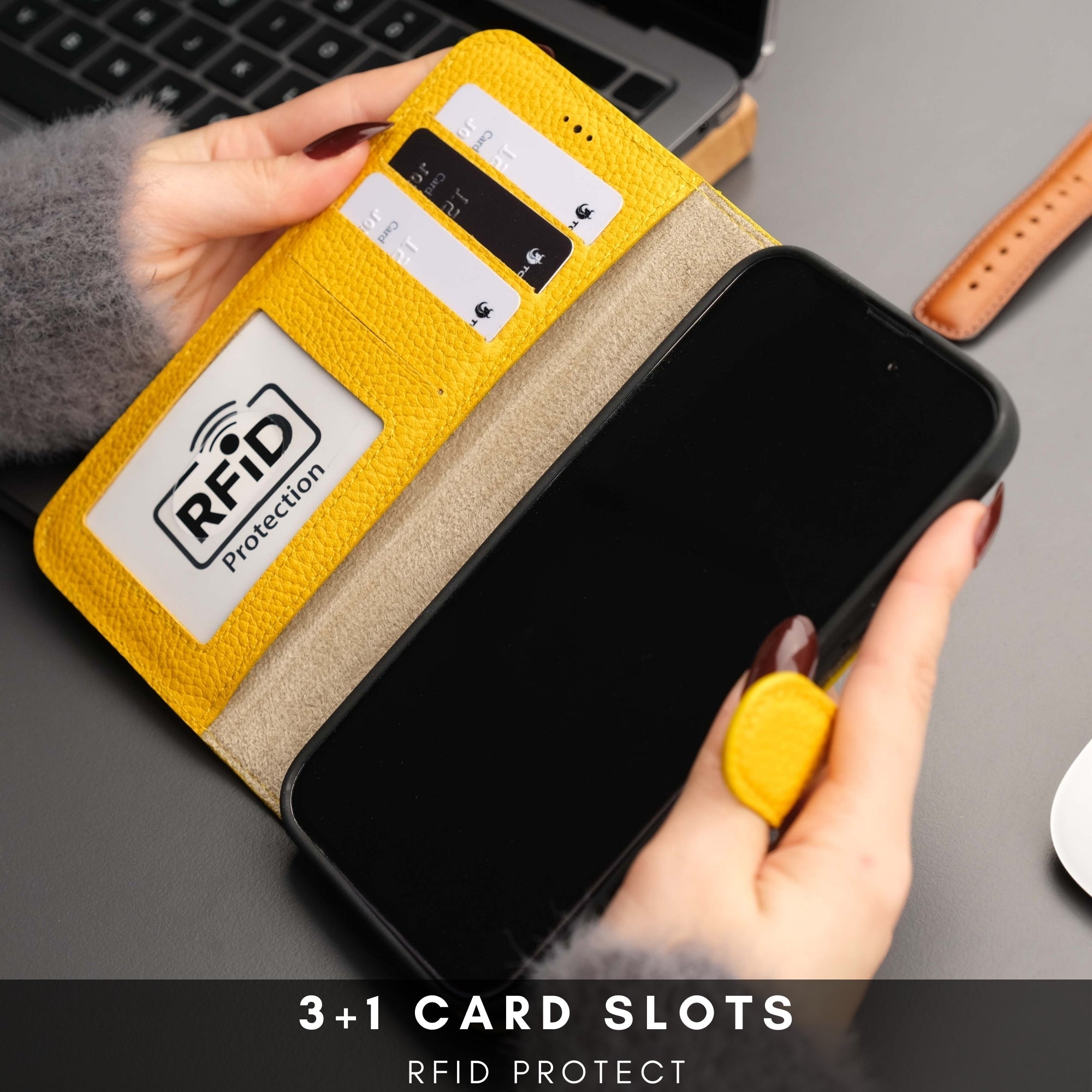 Casper Leather iPhone 15 Pro Wallet Case | Detachable MagSafe Compatible RFID Protection