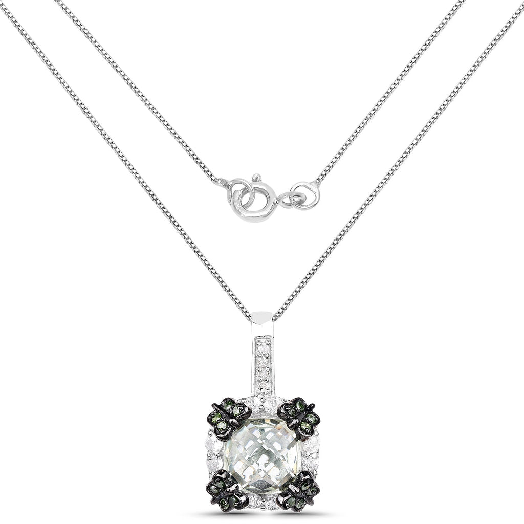 2.72 Carat Genuine Multi Stones .925 Sterling Silver Pendant