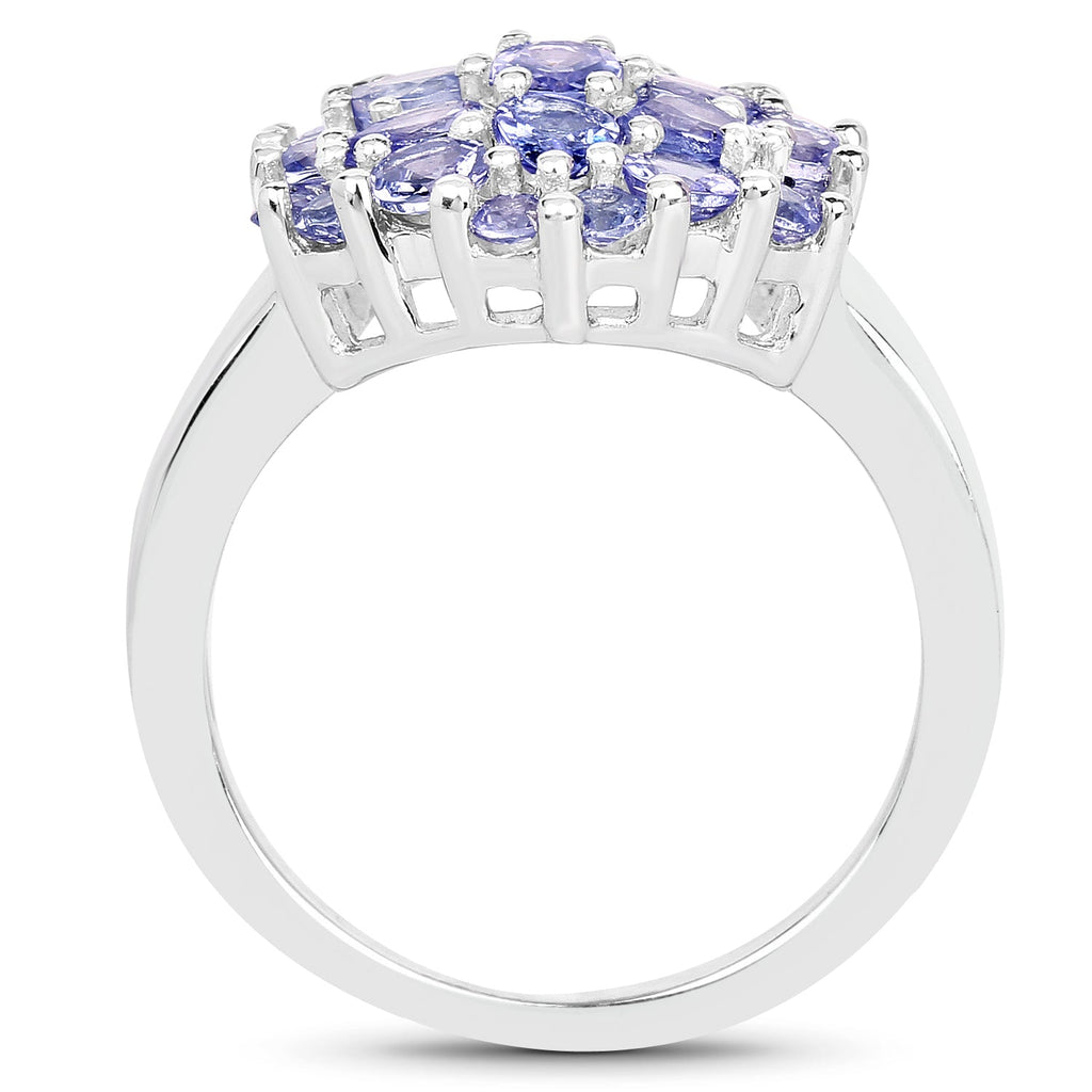 2.03 Carat Genuine Tanzanite .925 Sterling Silver Ring
