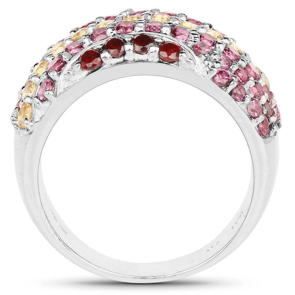 2.35 Carat Genuine Multi Stone .925 Sterling Silver Ring
