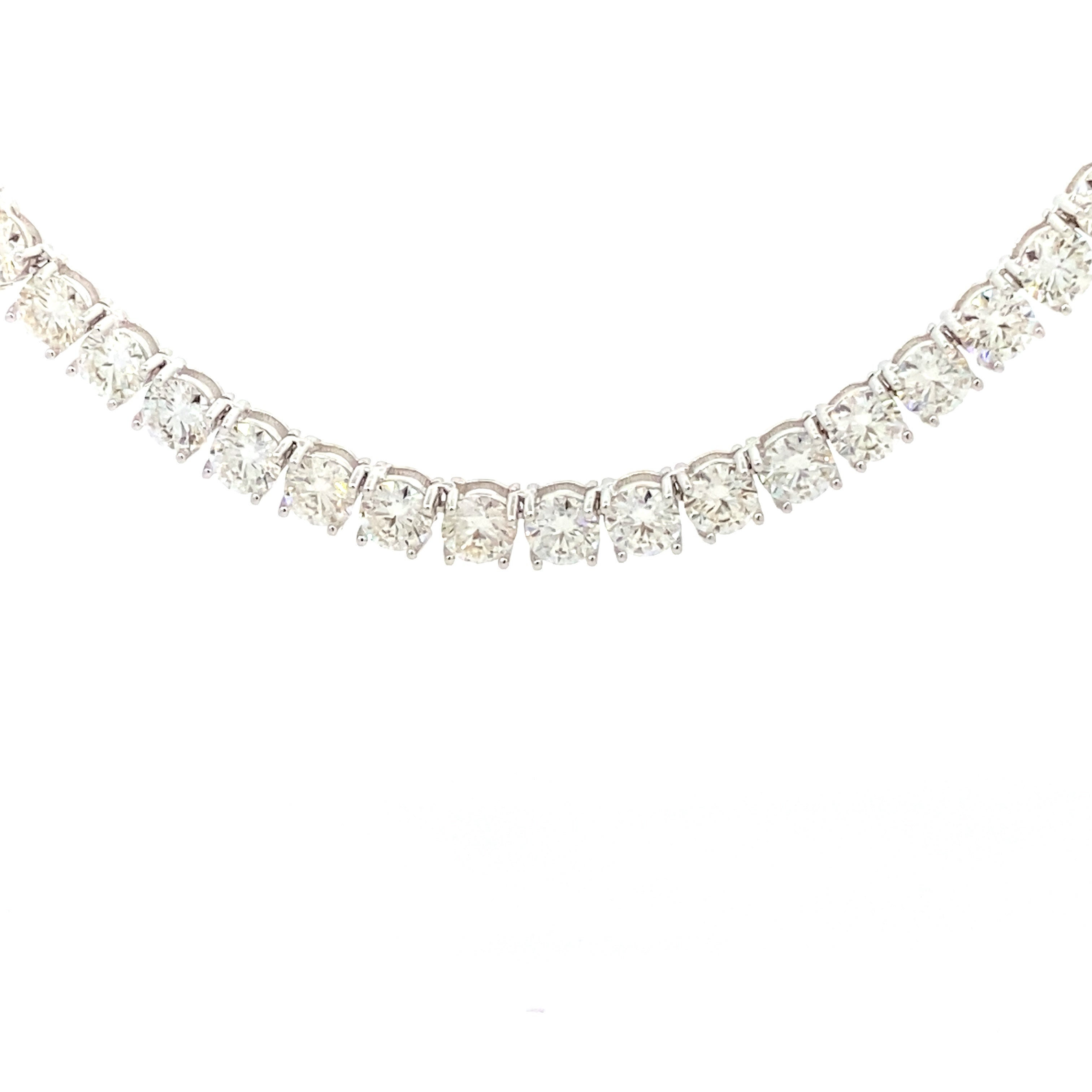 45.00ct Moissanite Tennis Necklace Sterling Silver