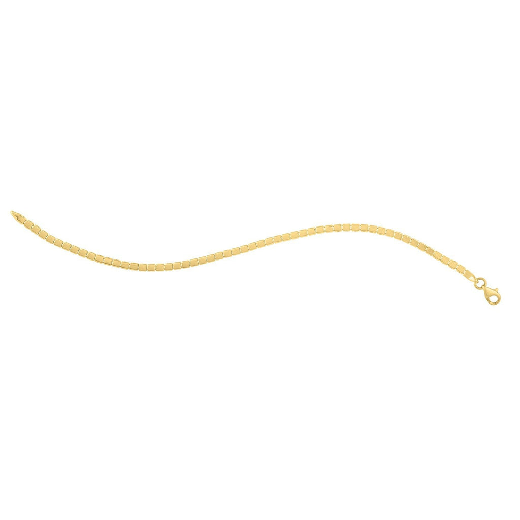 14k Yellow Gold 7 inch Mini Cube Bracelet (2.60 mm)