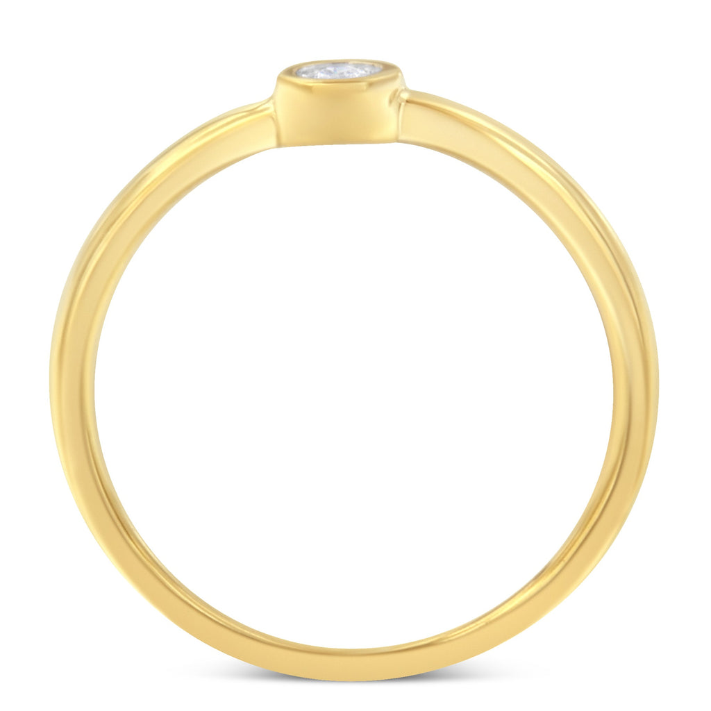 14K Yellow Gold Plated .925 Sterling Silver Miracle Set Diamond Ring (1/20 Cttw, J-K Color, I1-I2 Clarity) - Size 6