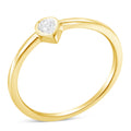 14K Yellow Gold Plated .925 Sterling Silver 1/20 Carat Diamond Teardrop Pear-Shaped Miracle Set Petite Fashion Ring (J-K Color, I1-I2 Clarity) - Size 6