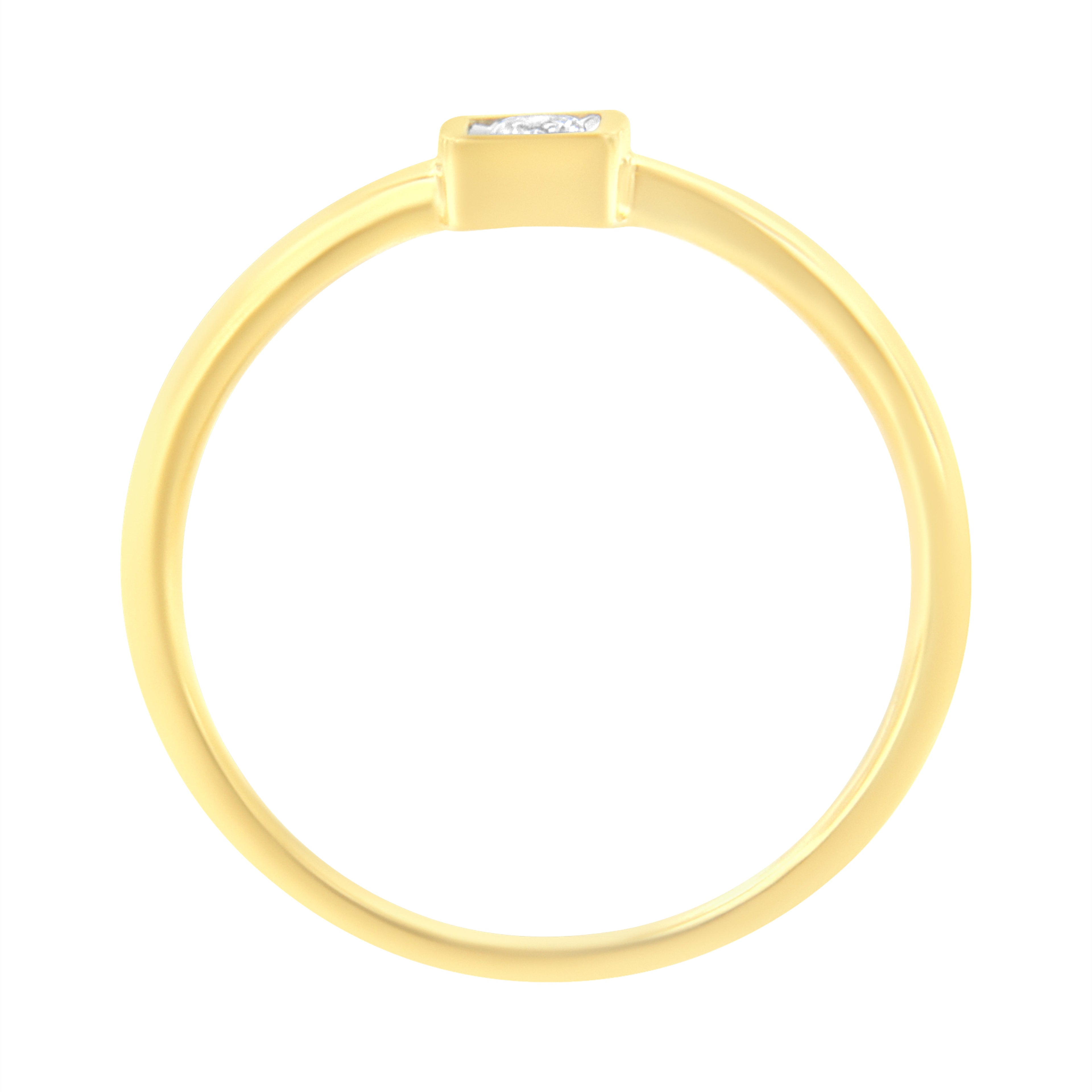 14K Yellow Gold Plated .925 Sterling Silver 1/20 cttw Miracle Set Diamond Promise Ring (J-K Color, I1-I2 Clarity) - Size 6