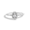 14K White Gold 1/5 Cttw Diamond Oval Shape With Halo Engagement Ring (H-I Color, I1-I2 Clarity) - Size 7