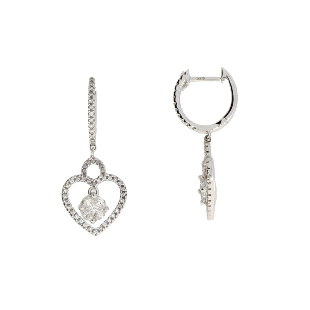 .50ct Diamond Dangle Earrings 14KT White Gold