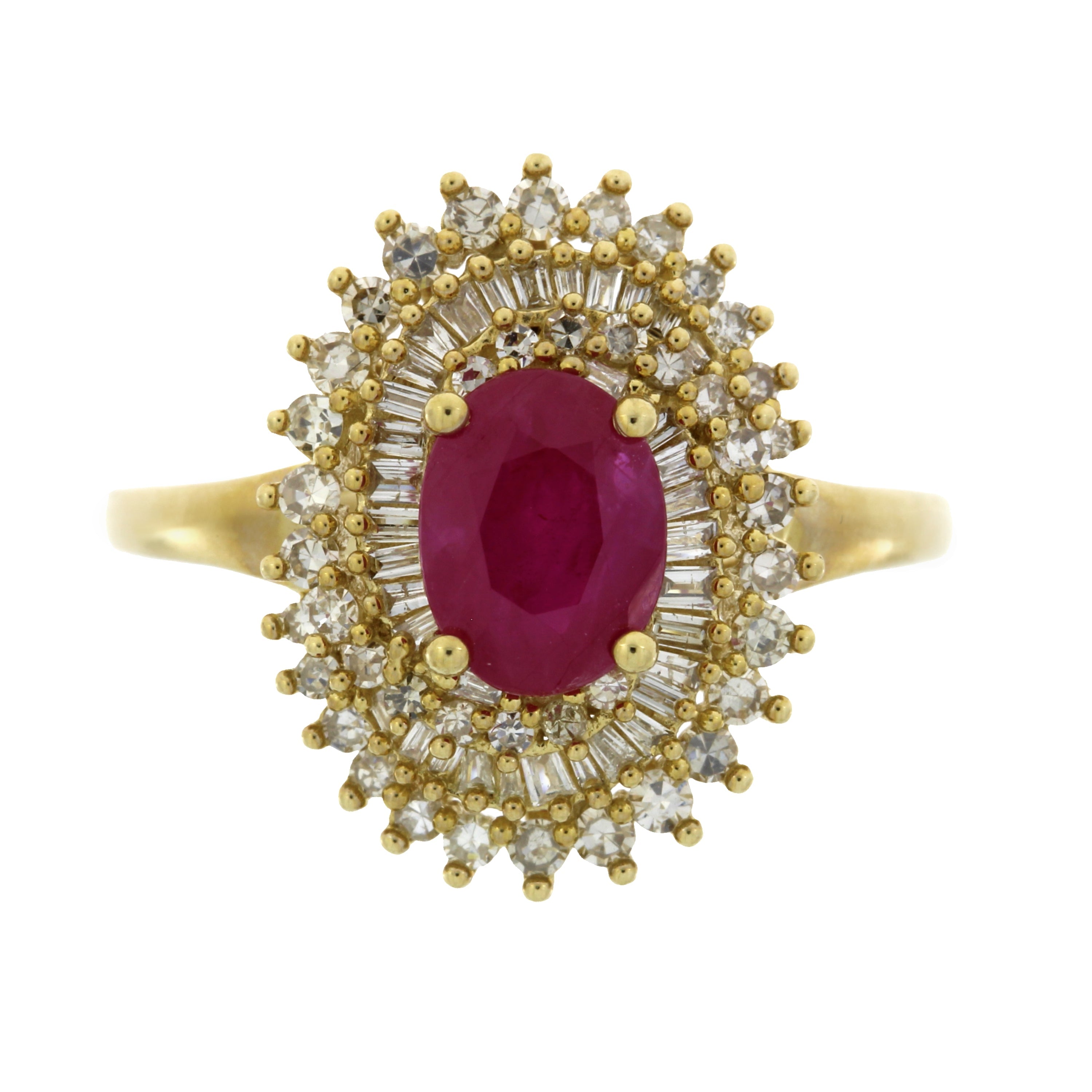 2.05ct Ruby Diamond Ring 10KT Yellow Gold