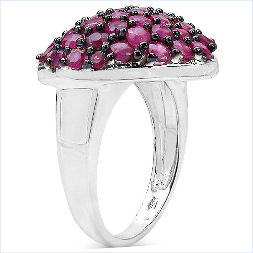 3.53 Carat Genuine Ruby .925 Sterling Silver Ring