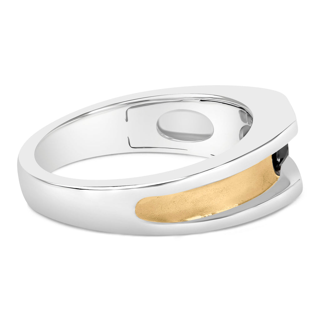Men's 14K Yellow Gold Plated Sterling Silver 1/2 Cttw Black Diamond Band Ring