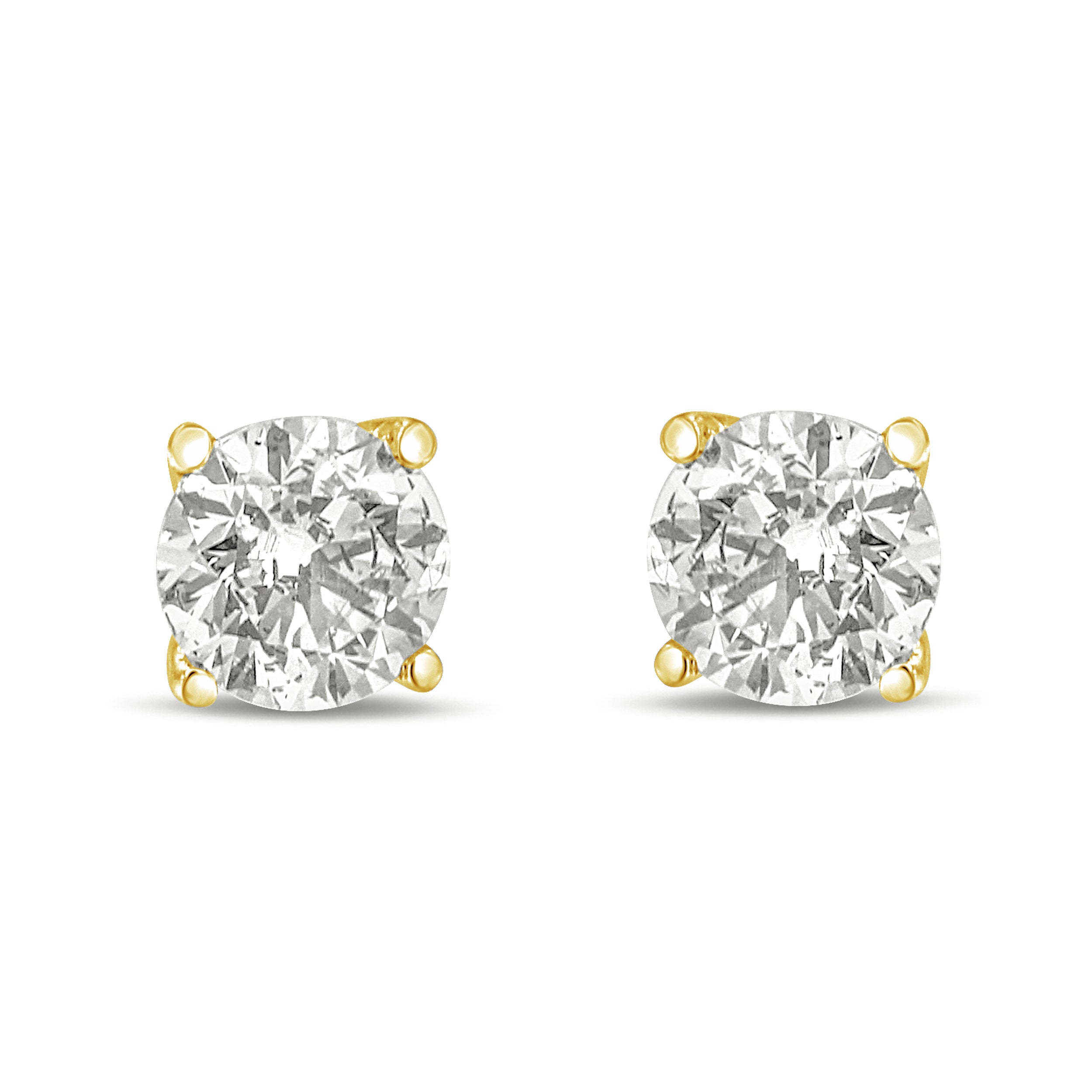 14K White Gold 1.0 Cttw Round Brilliant Cut Lab Grown White Diamond 4-Prong Classic Solitaire Stud Earrings (F-G Color, VS1-VS2 Clarity)