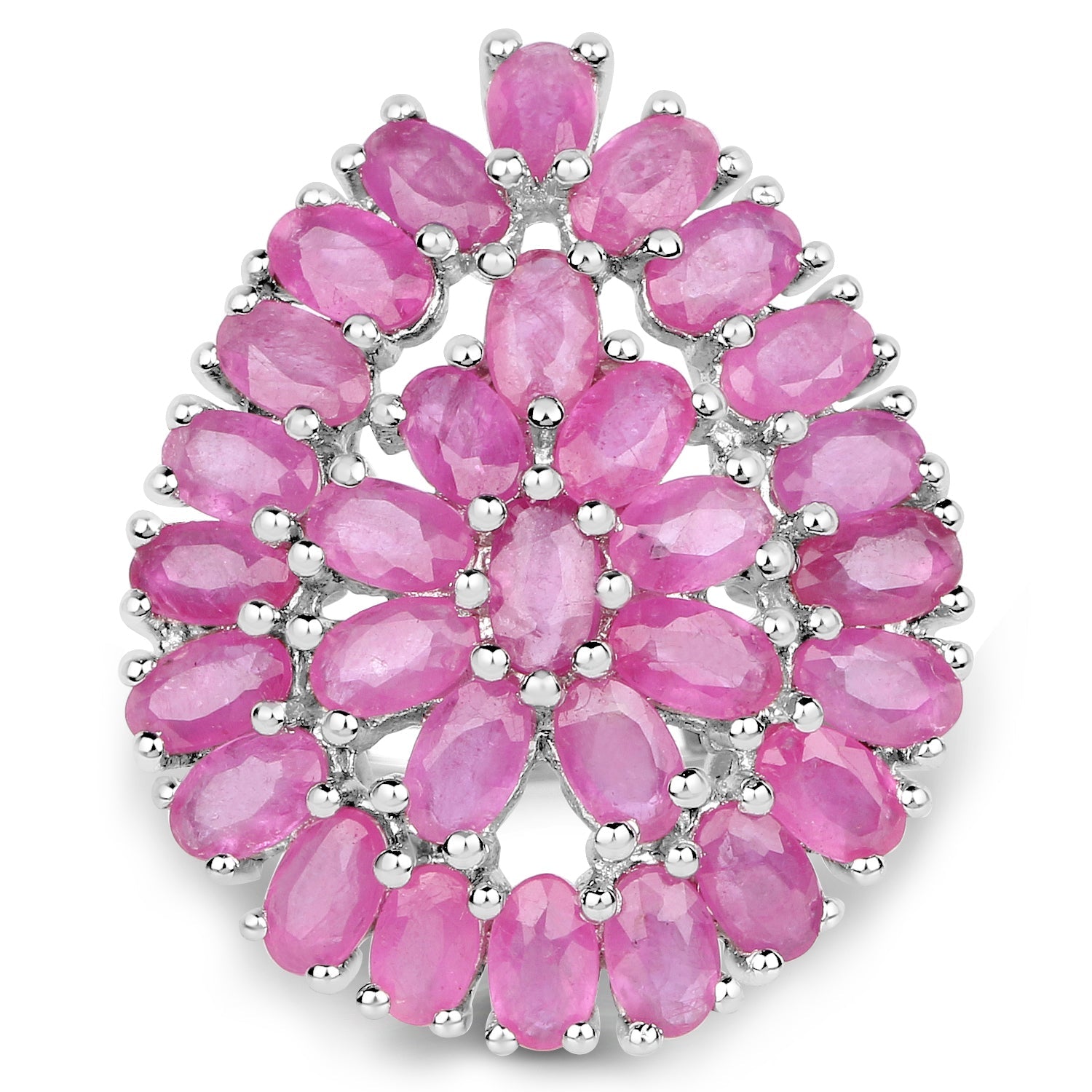 8.10 Carat Genuine Ruby .925 Sterling Silver Ring